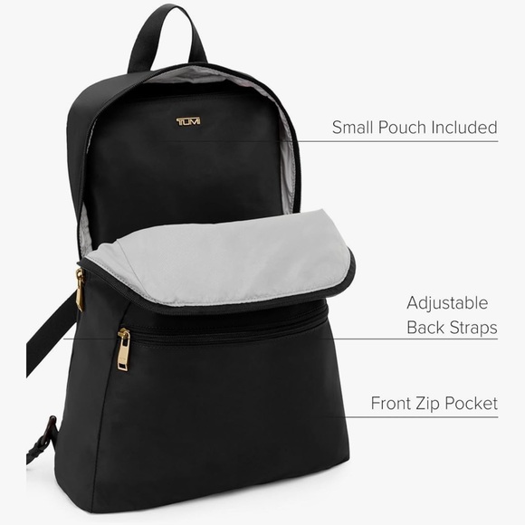 Tumi Handbags - TUMI - Just In Case Foldable Backpack - Black with Gold Hardware